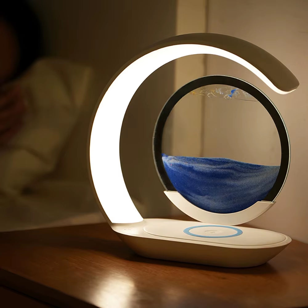 Elephant Tech™ AuraFlow Sandscape Lamp – Wireless Charging RGB Desk Light