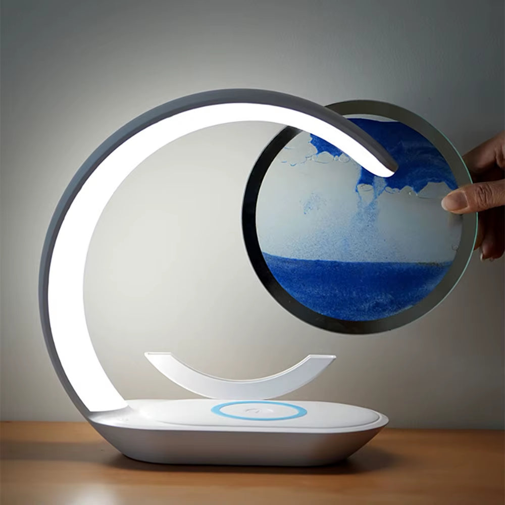 Elephant Tech™ AuraFlow Sandscape Lamp – Wireless Charging RGB Desk Light