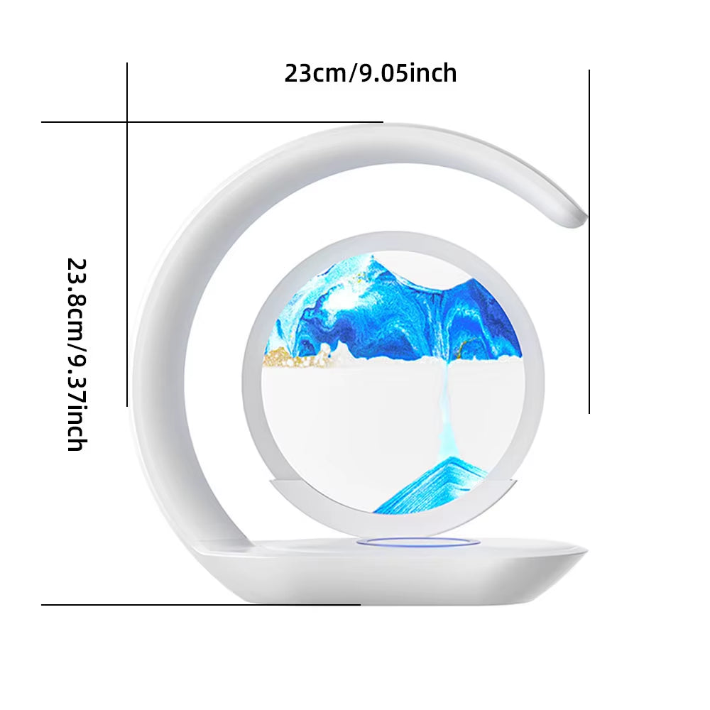 Elephant Tech™ AuraFlow Sandscape Lamp – Wireless Charging RGB Desk Light